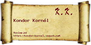 Kondor Kornél névjegykártya