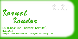 kornel kondor business card